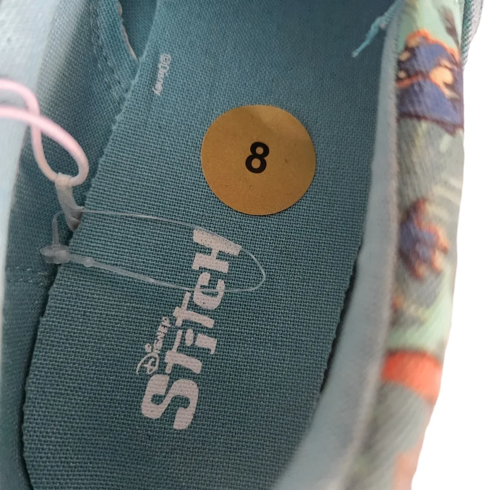Disney Lilo and Stitch Hawaiian Sneakers Slip On Shoes Size 8